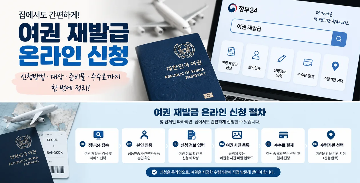 여권 재발급 온라인 신청 방법 대상 준비물 수수료 총정리