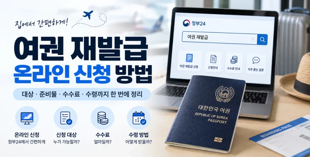 여권 재발급 온라인 신청 방법 대상 준비물 수수료 총정리